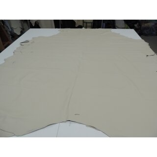 Lederhaut Polsterleder Puerto Farbe sand hellbeige Rindleder Möbelleder gedecktes Leder 1,1-1,3 2,43 qm